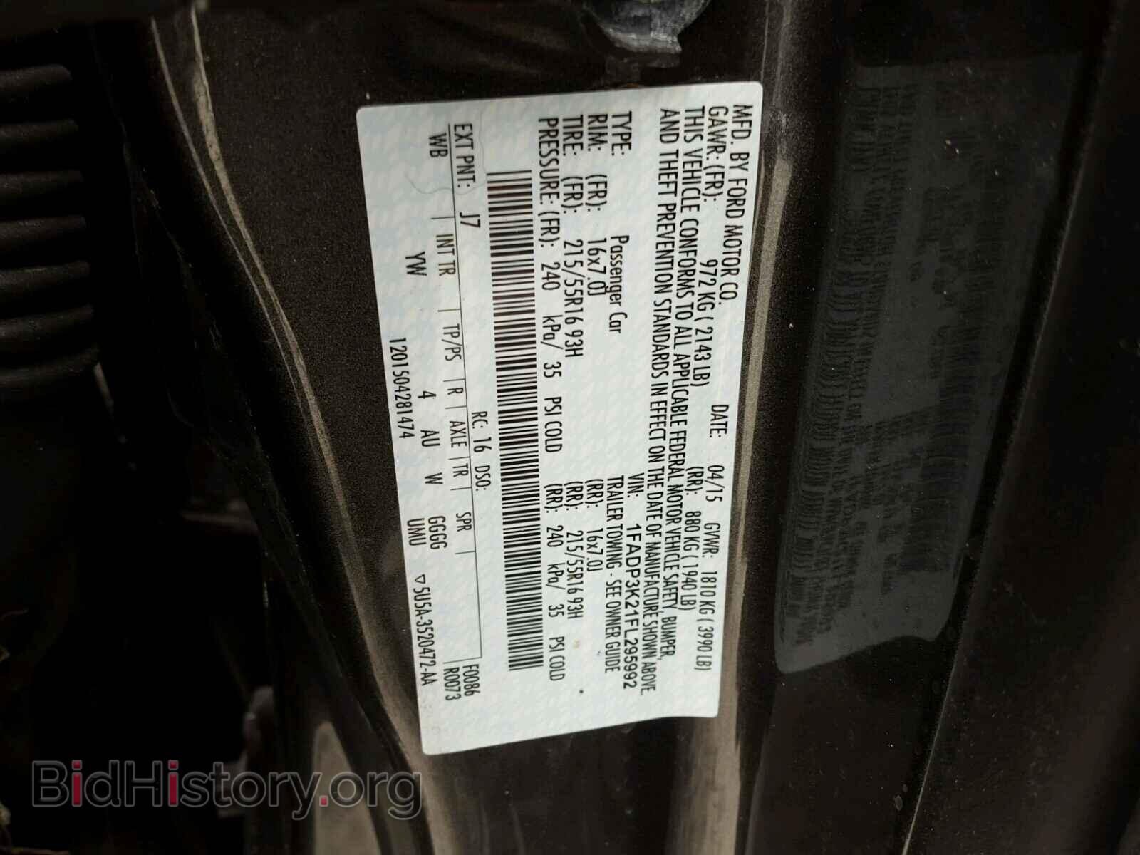 2015 FORD FOCUS - VIN: 1FADP3K21FL295992 - Фото 10