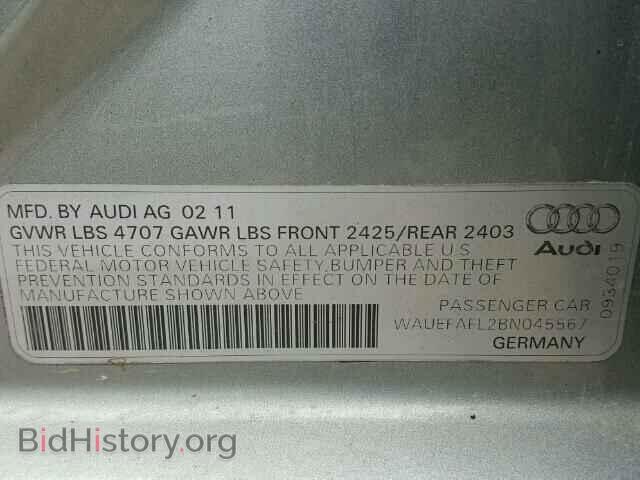 2011 AUDI A4 - VIN: WAUEFAFL2BN045567 - Фото 10