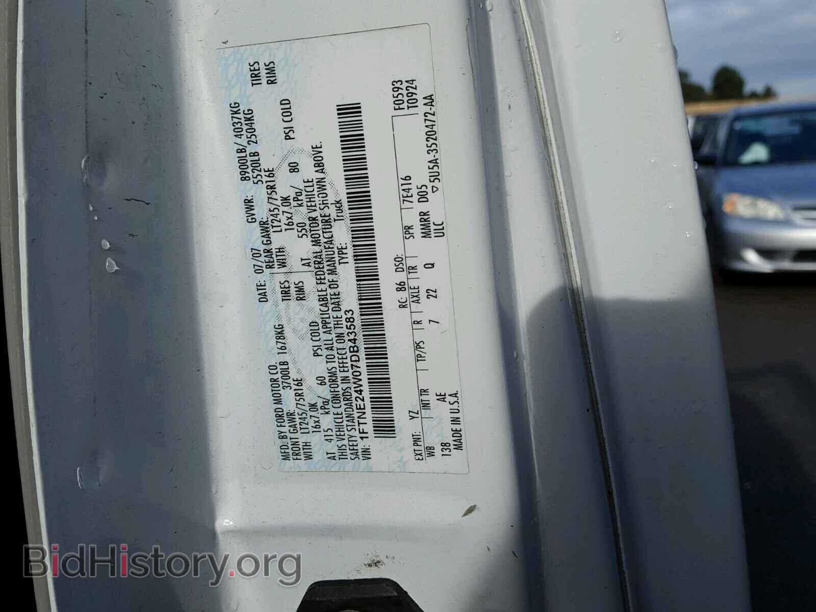 2007 FORD ECONOLINE - VIN: 1FTNE24W07DB43583 - Фото 10