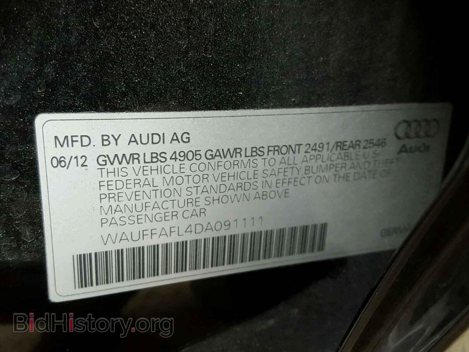 2013 AUDI A4 - VIN: WAUFFAFL4DA091111 - Фото 10