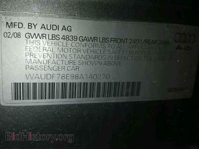 2008 AUDI A4 - VIN: WAUDF78E98A140270 - Фото 10