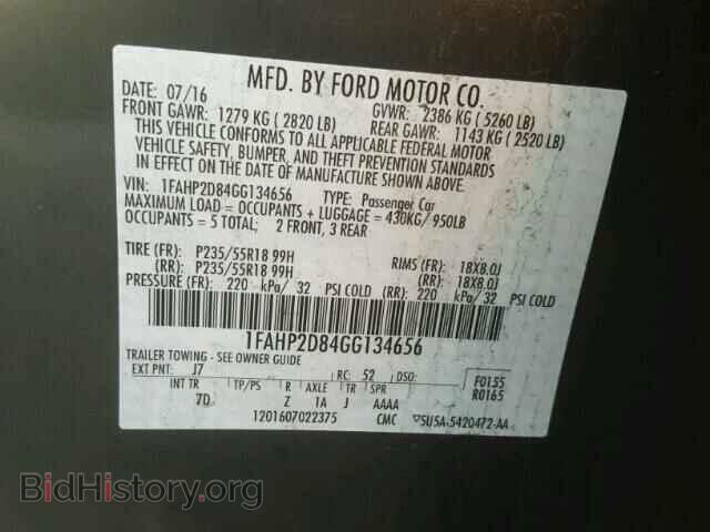 2016 FORD TAURUS - VIN: 1FAHP2D84GG134656 - Фото 10