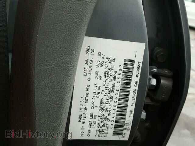 2003 MITSUBISHI GALANT - VIN: 4A3AA46G63E135887 - Фото 10