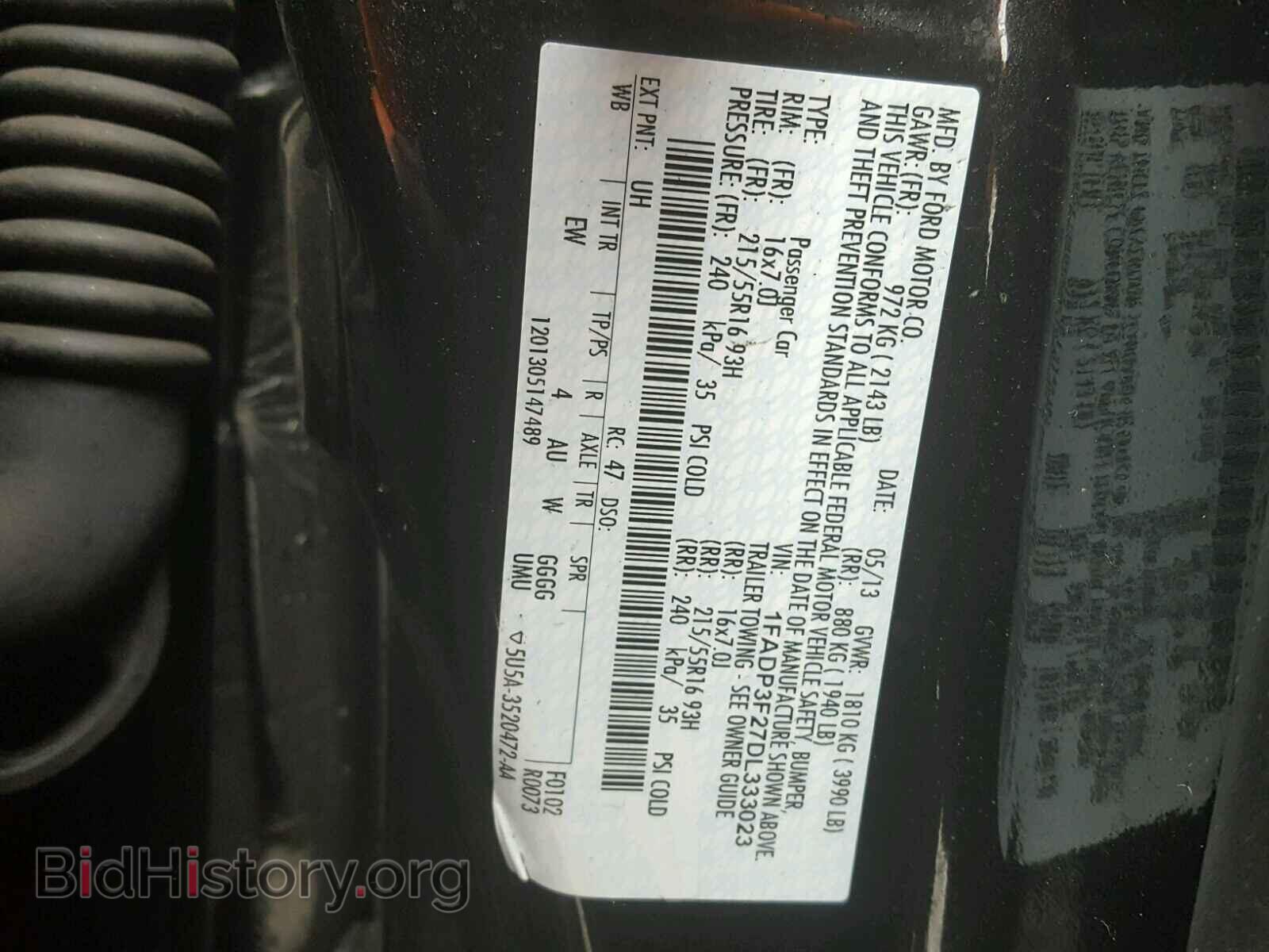 2013 FORD FOCUS - VIN: 1FADP3F27DL333023 - Фото 10