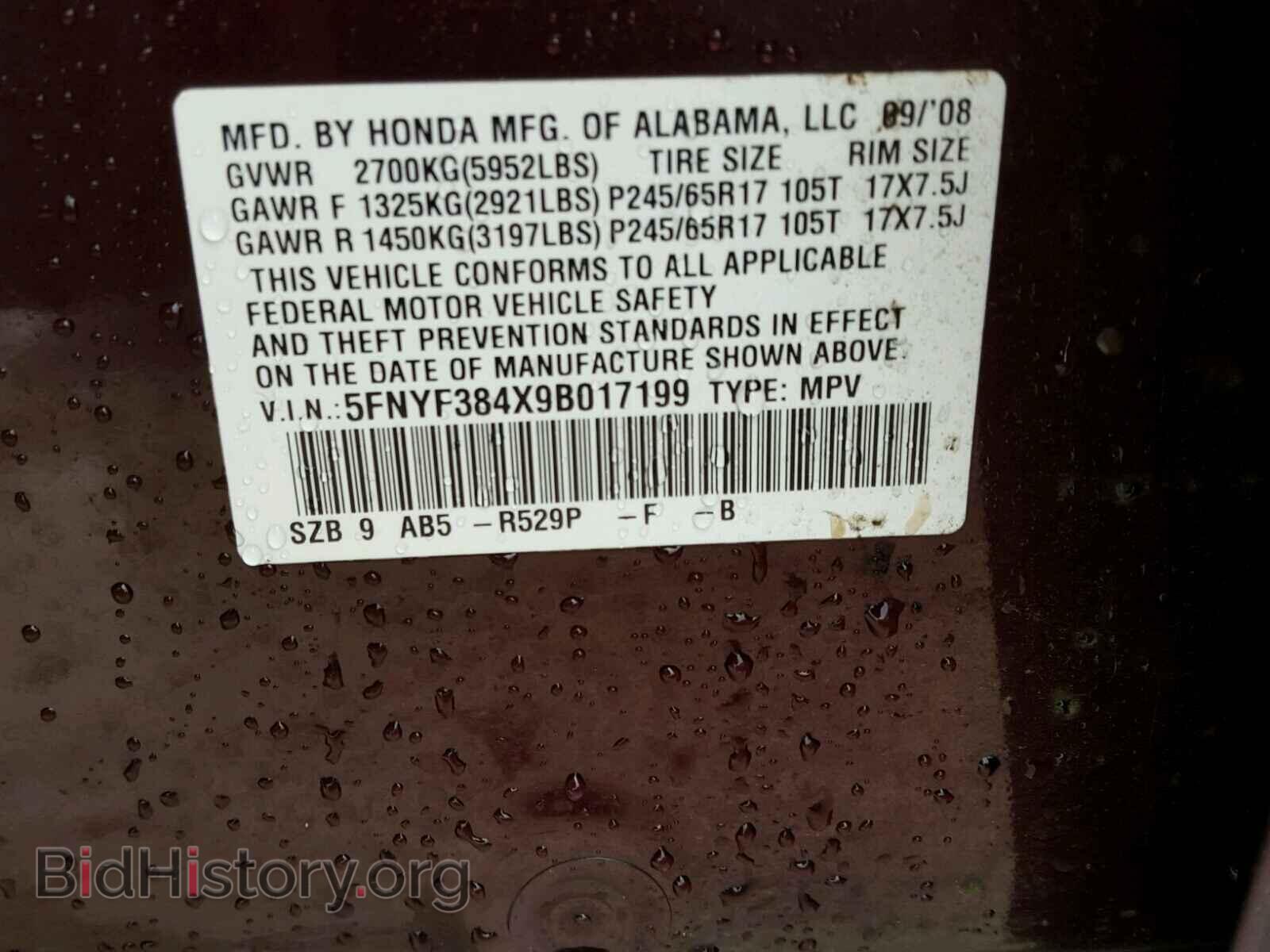 2009 HONDA PILOT - VIN: 5FNYF384X9B017199 - Фото 10