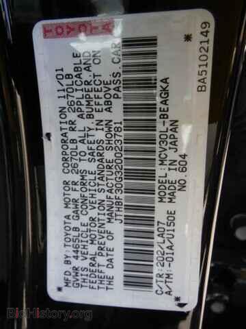 2002 LEXUS ES300 - VIN: JTHBF30G320023781 - Фото 9