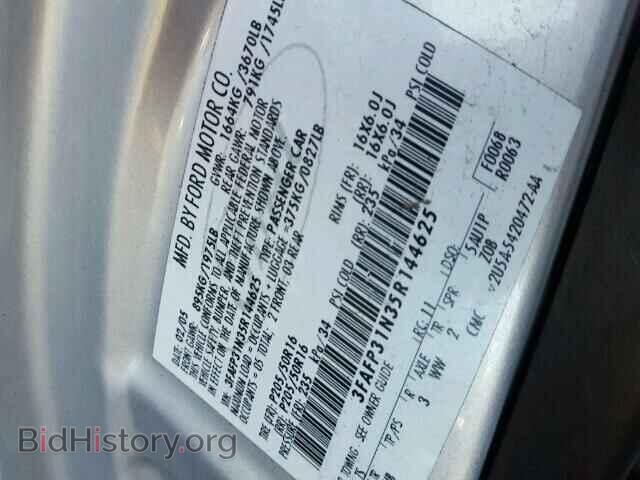 2005 FORD FOCUS - VIN: 3FAFP31N35R144625 - Фото 10