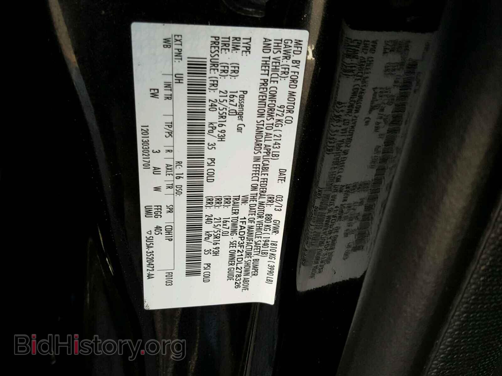 2013 FORD FOCUS - VIN: 1FADP3F21DL278326 - Фото 10