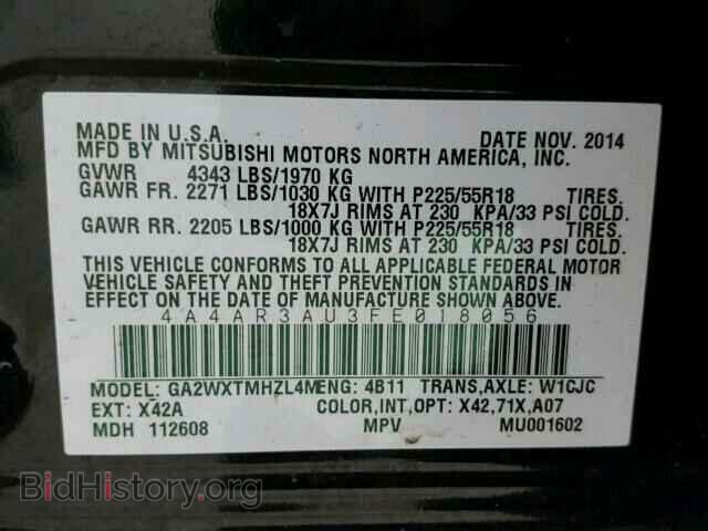 2015 MITSUBISHI OUTLANDER - VIN: 4A4AR3AU3FE018056 - Фото 10