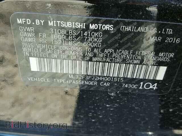 2017 MITSUBISHI MIRAGE - VIN: ML32F3FJ2HH001515 - Фото 10
