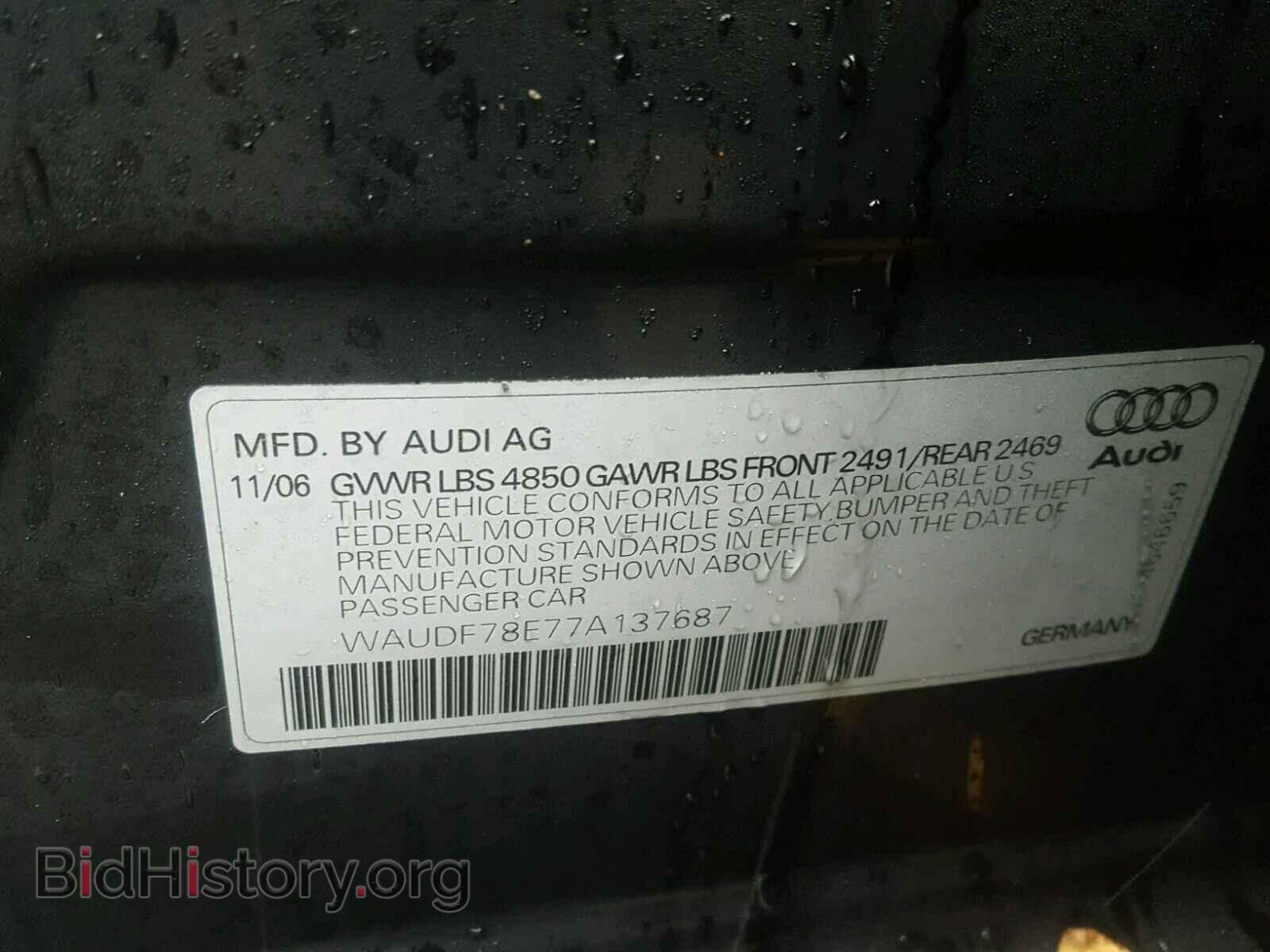 2007 AUDI A4 - VIN: WAUDF78E77A137687 - Photo 10