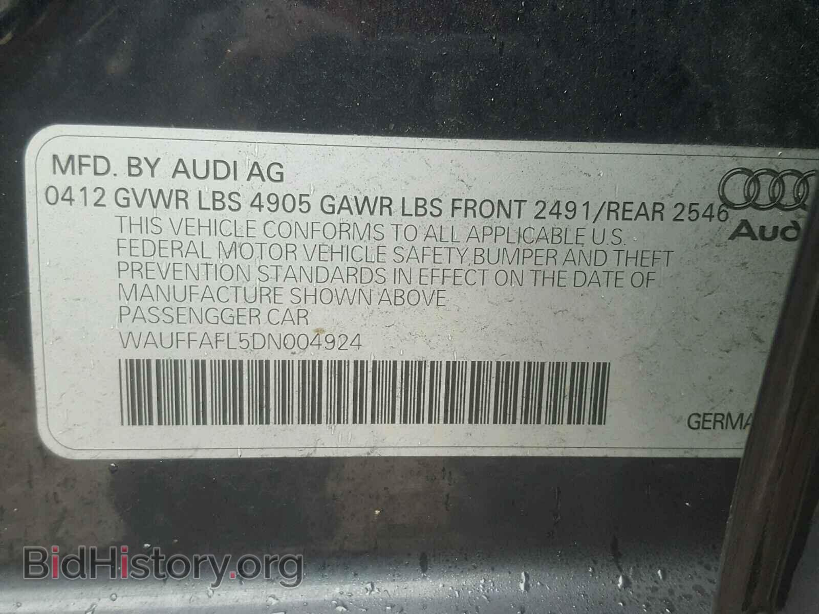 2013 AUDI A4 - VIN: WAUFFAFL5DN004924 - Photo 10
