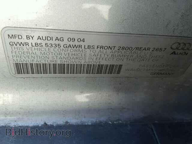 2005 AUDI A6 - VIN: WAUDL74F55N050383 - Фото 10