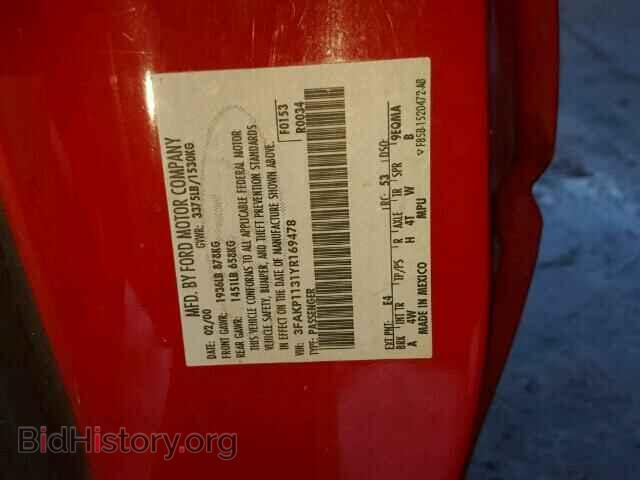 2000 FORD ESCORT - VIN: 3FAKP1131YR169478 - Фото 10
