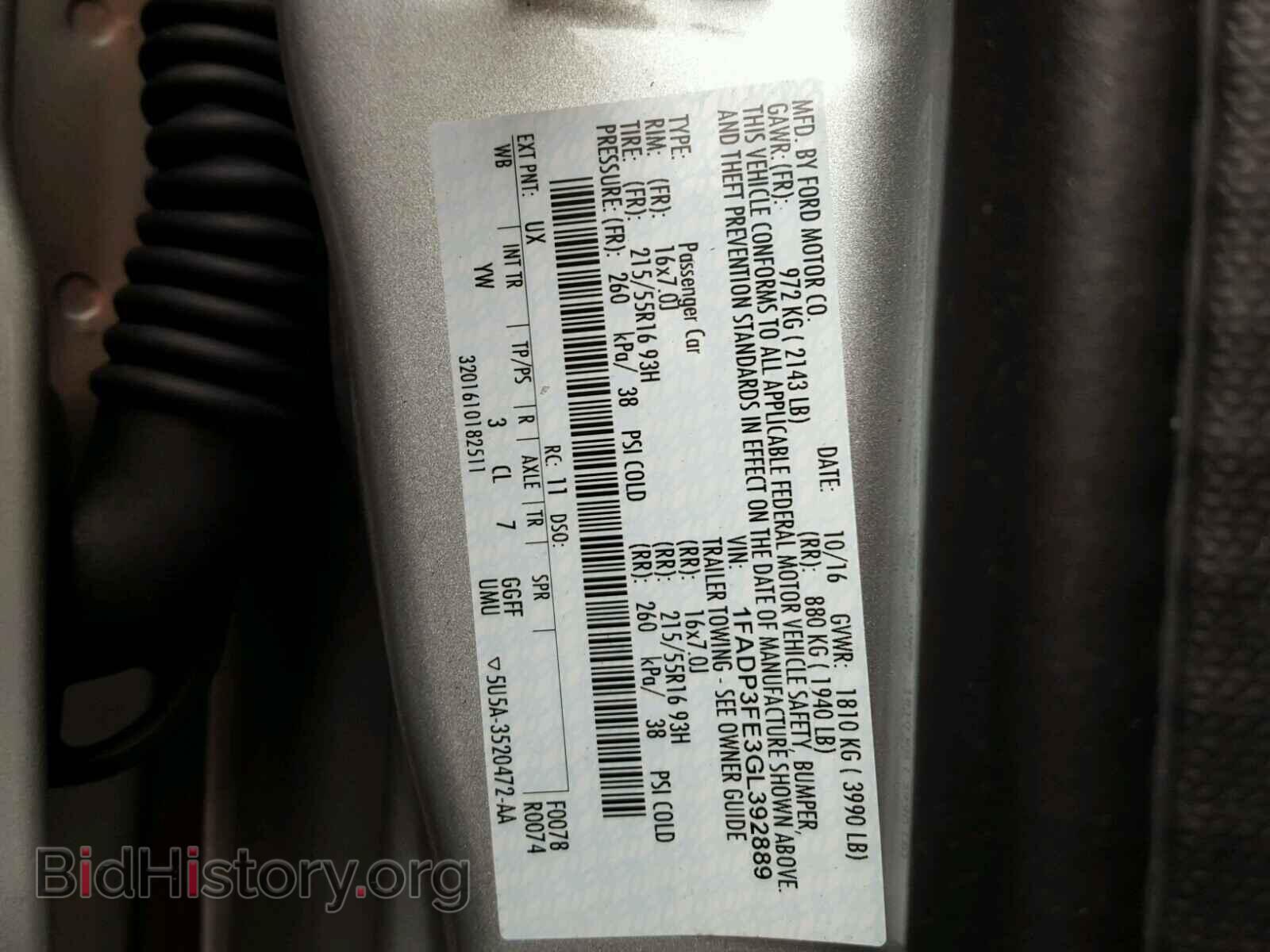 2016 FORD FOCUS - VIN: 1FADP3FE3GL392889 - Фото 10
