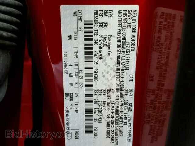 2012 FORD FOCUS - VIN: 1FAHP3F29CL232663 - Фото 10