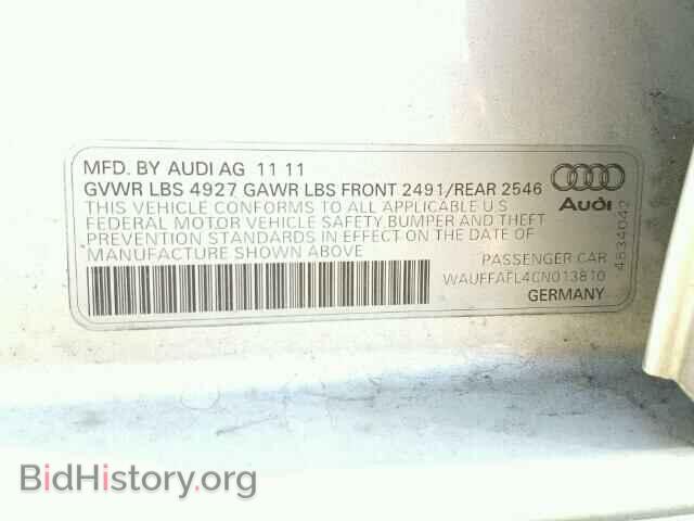 2012 AUDI A4 - VIN: WAUFFAFL4CN013810 - Фото 10