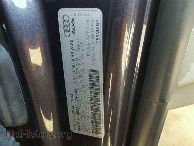 2004 AUDI A8 - VIN: WAUML44E94N012353 - Фото 10