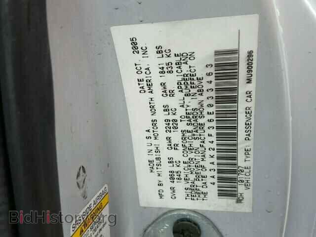 2006 MITSUBISHI ECLIPSE - VIN: 4A3AK24F36E033463 - Photo 10