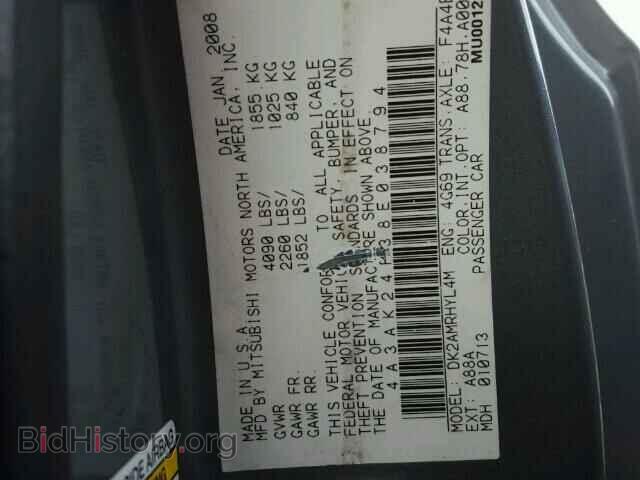 2008 MITSUBISHI ECLIPSE - VIN: 4A3AK24F38E038794 - Фото 10