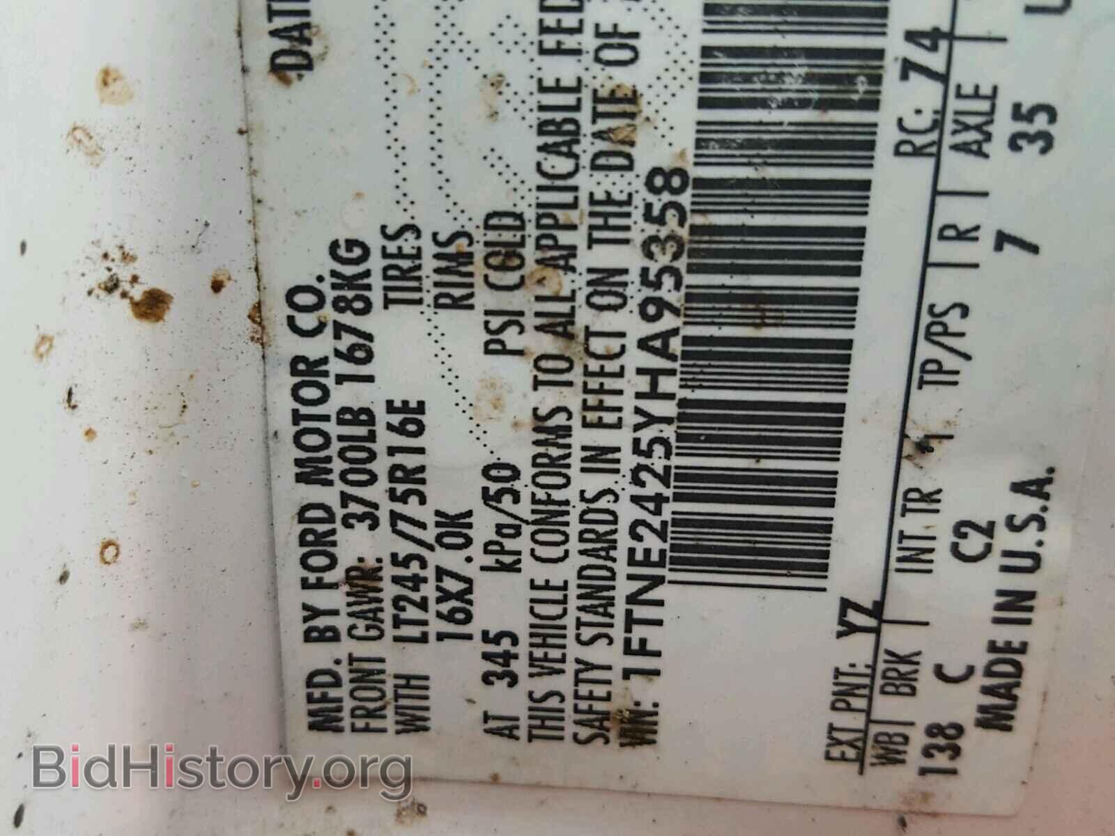 2000 FORD ECONOLINE - VIN: 1FTNE2425YHA95358 - Photo 10