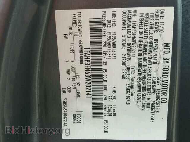 2011 FORD FOCUS - VIN: 1FAHP3FN6BW202141 - Фото 10