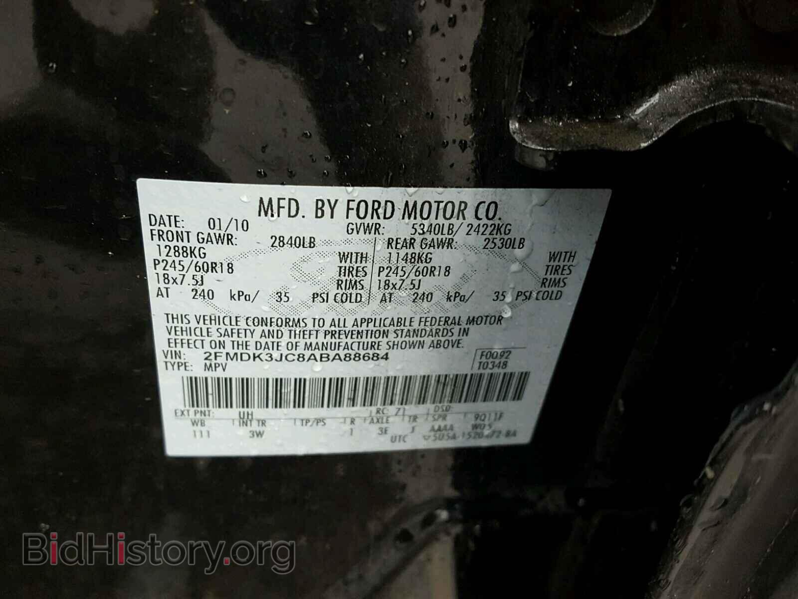 2010 FORD EDGE - VIN: 2FMDK3JC8ABA88684 - Photo 10