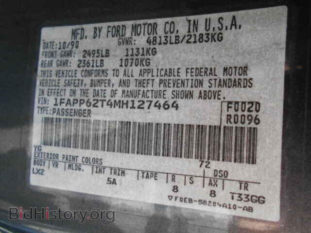 1991 FORD TBIRD - VIN: 1FAPP62T4MH127464 - Фото 9