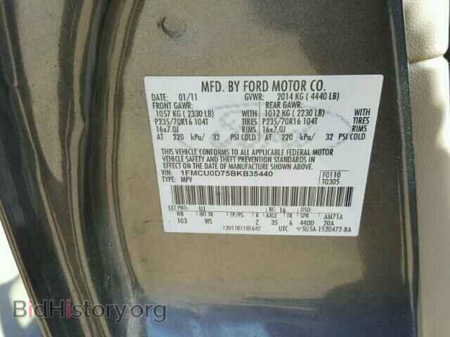 2011 FORD ESCAPE - VIN: 1FMCU0D75BKB35440 - Фото 10