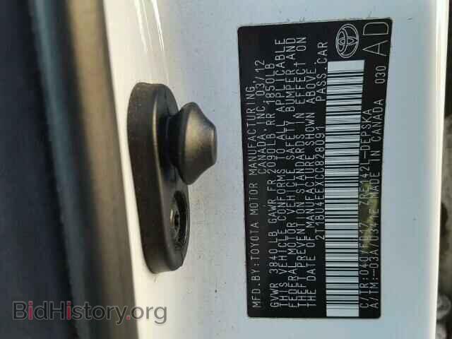 2012 TOYOTA COROLLA - VIN: 2T1BU4EEXCC828091 - Фото 10