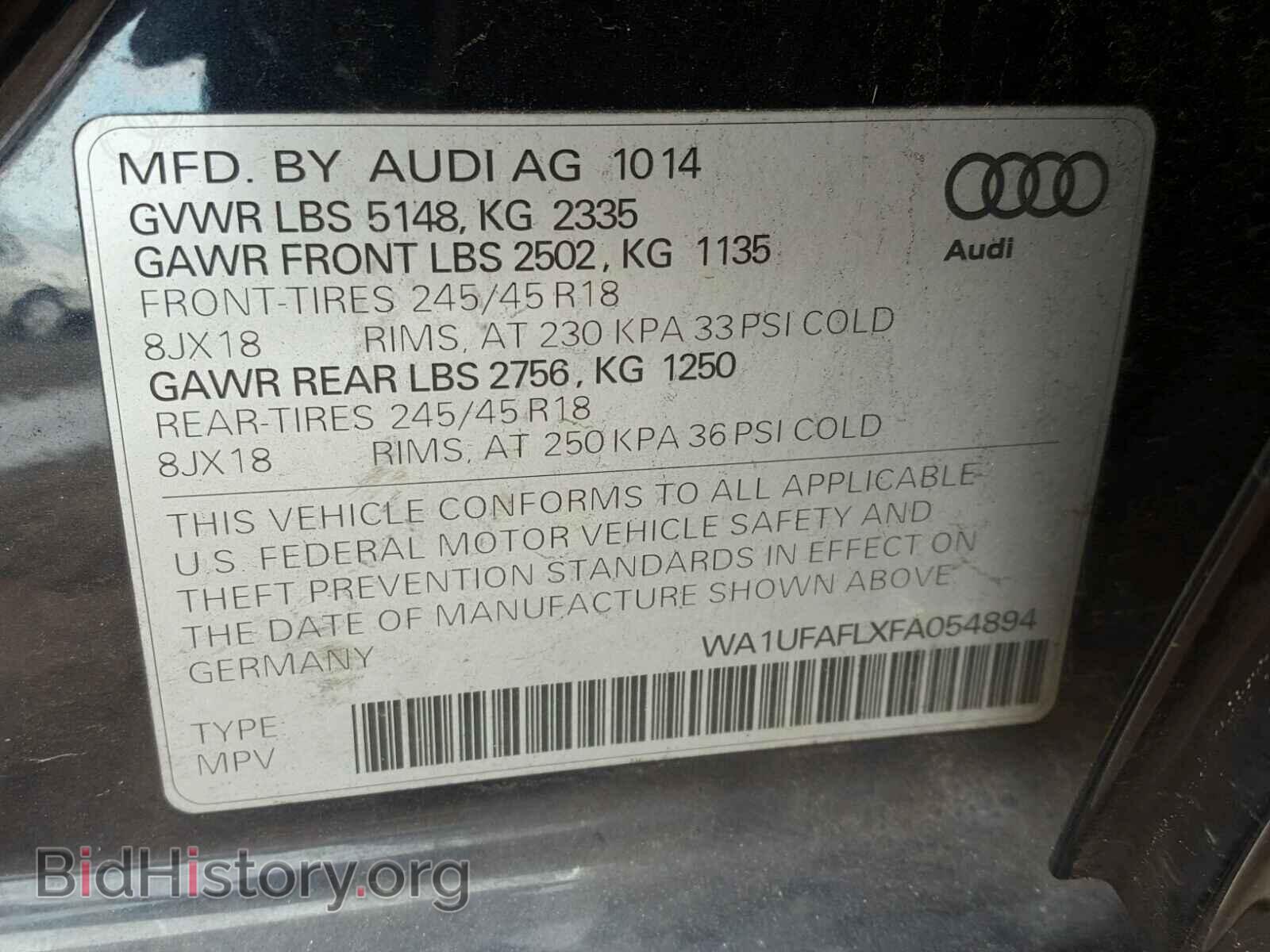 2015 AUDI A4 - VIN: WA1UFAFLXFA054894 - Фото 10