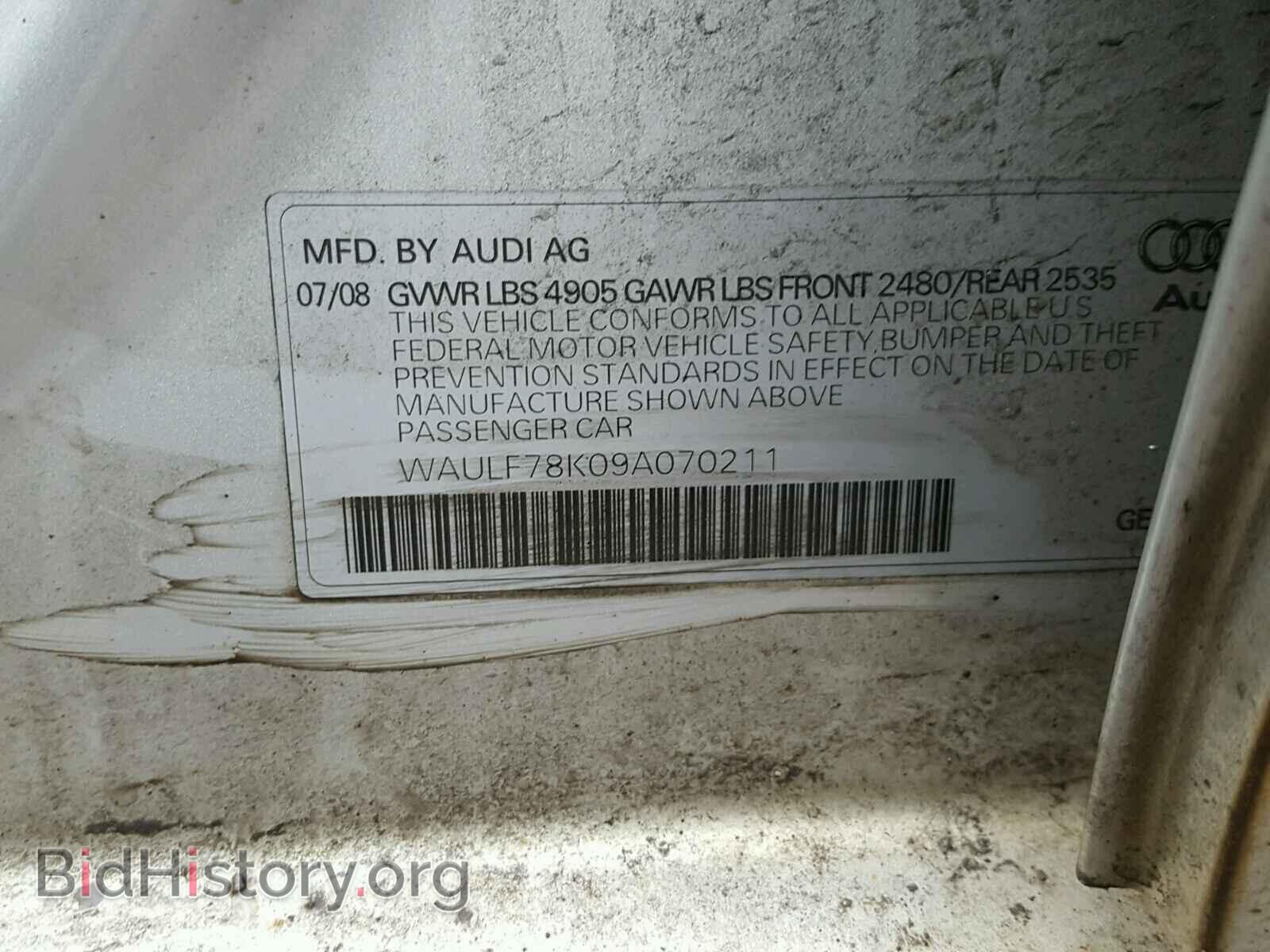2009 AUDI A4 - VIN: WAULF78K09A070211 - Photo 10