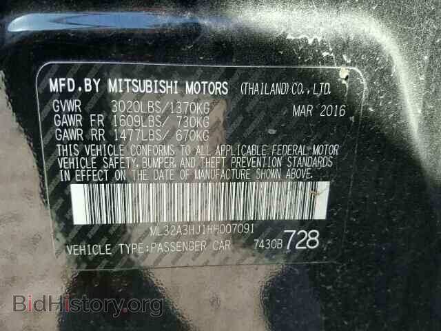 2017 MITSUBISHI MIRAGE - VIN: ML32A3HJ1HH007091 - Фото 10
