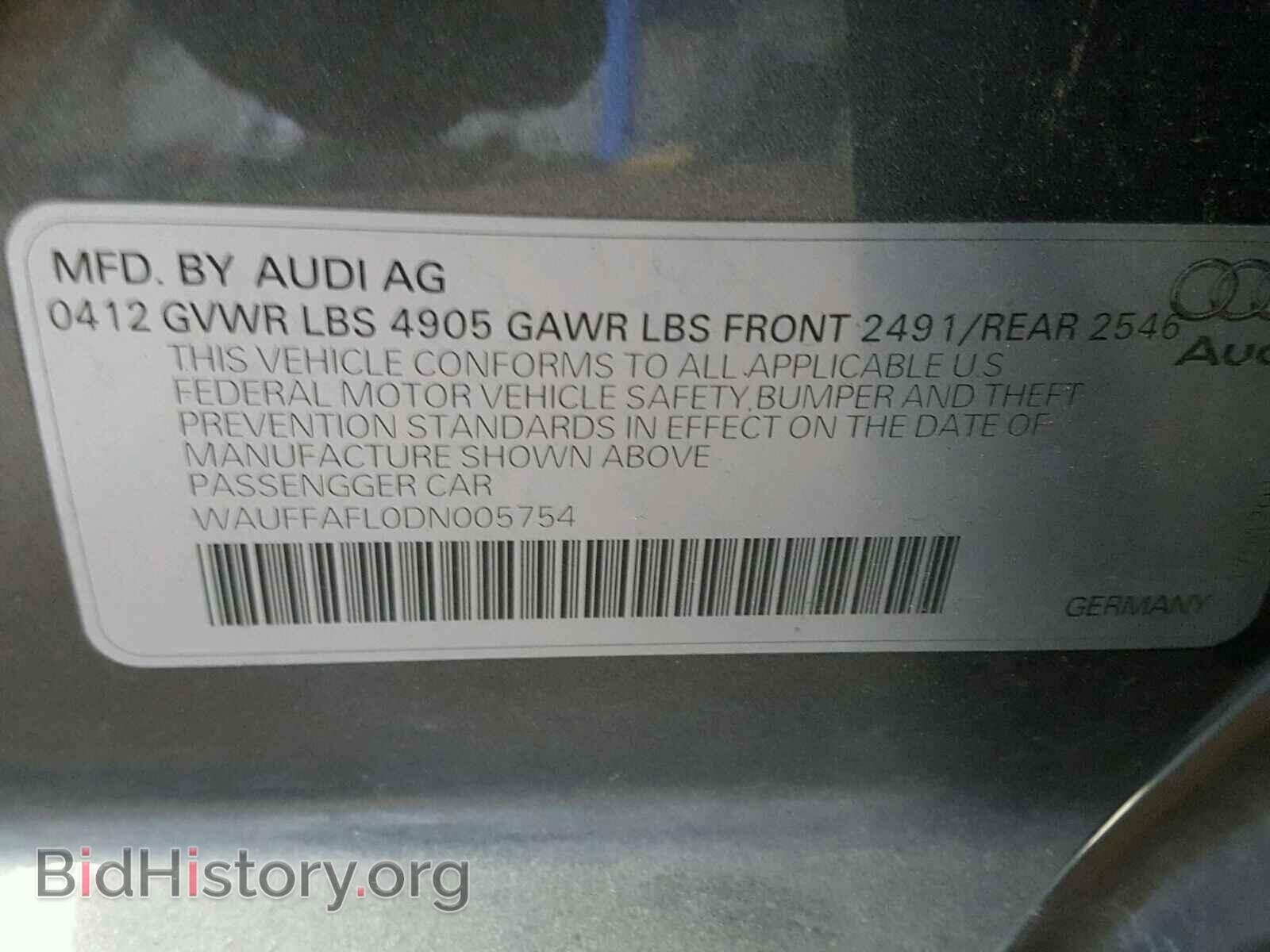 2013 AUDI A4 - VIN: WAUFFAFL0DN005754 - Photo 10