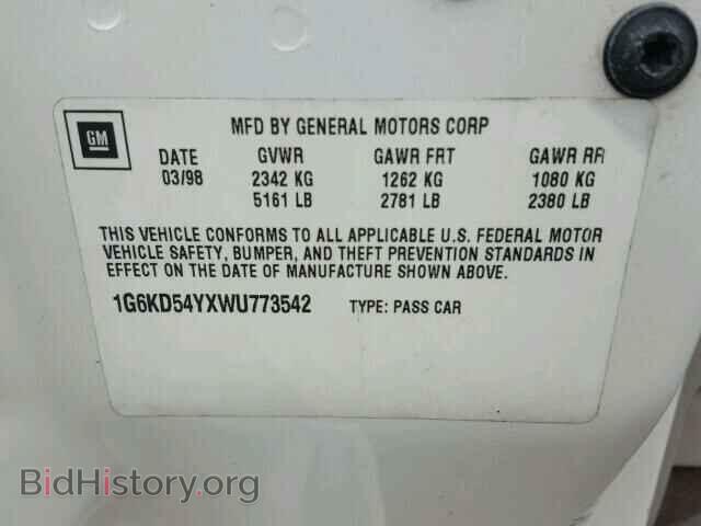 1998 CADILLAC DEVILLE - VIN: 1G6KD54YXWU773542 - Photo 10