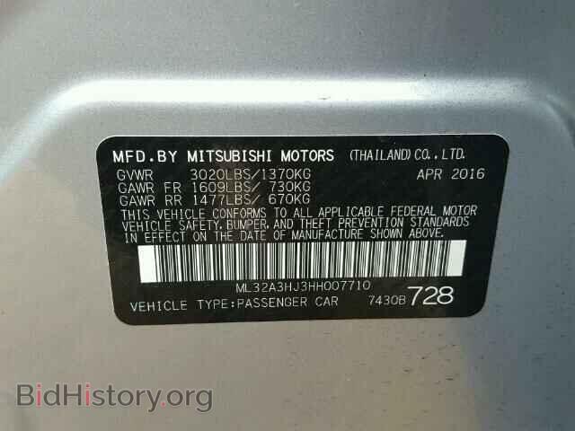 2017 MITSUBISHI MIRAGE - VIN: ML32A3HJ3HH007710 - Фото 10
