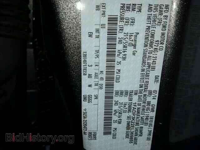 2014 FORD FOCUS - VIN: 1FADP3K22EL369855 - Photo 10