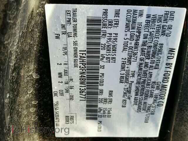 2011 FORD FOCUS - VIN: 1FAHP3FN4BW136771 - Фото 10