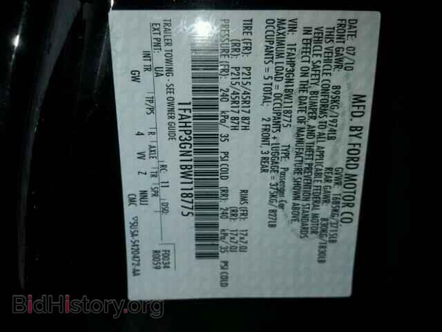 2011 FORD FOCUS - VIN: 1FAHP3GN1BW118775 - Фото 10
