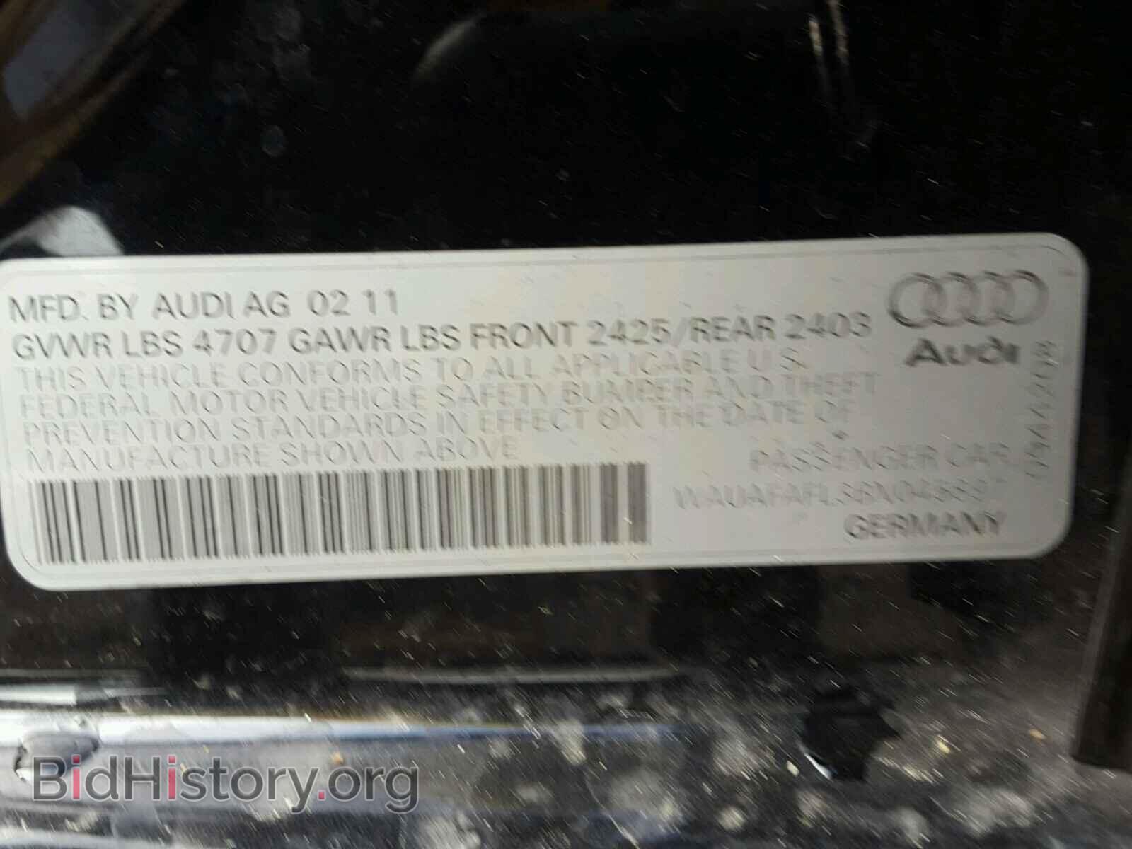 2011 AUDI A4 - VIN: WAUAFAFL3BN045897 - Фото 10