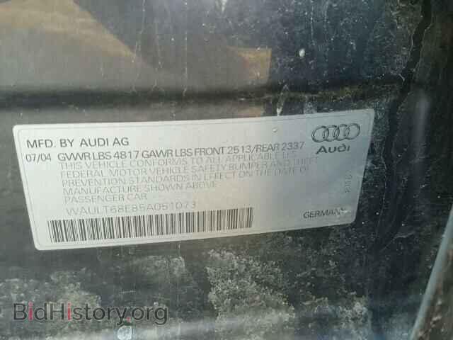 2005 AUDI A4 - VIN: WAULT68E85A051073 - Фото 10