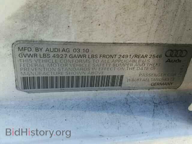 2010 AUDI A4 - VIN: WAUFFAFL1AN058913 - Фото 10