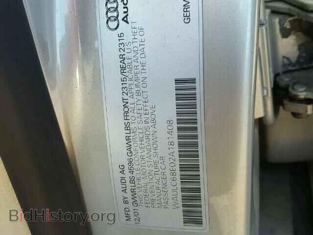 2002 AUDI A4 - VIN: WAULC68E02A181408 - Photo 10