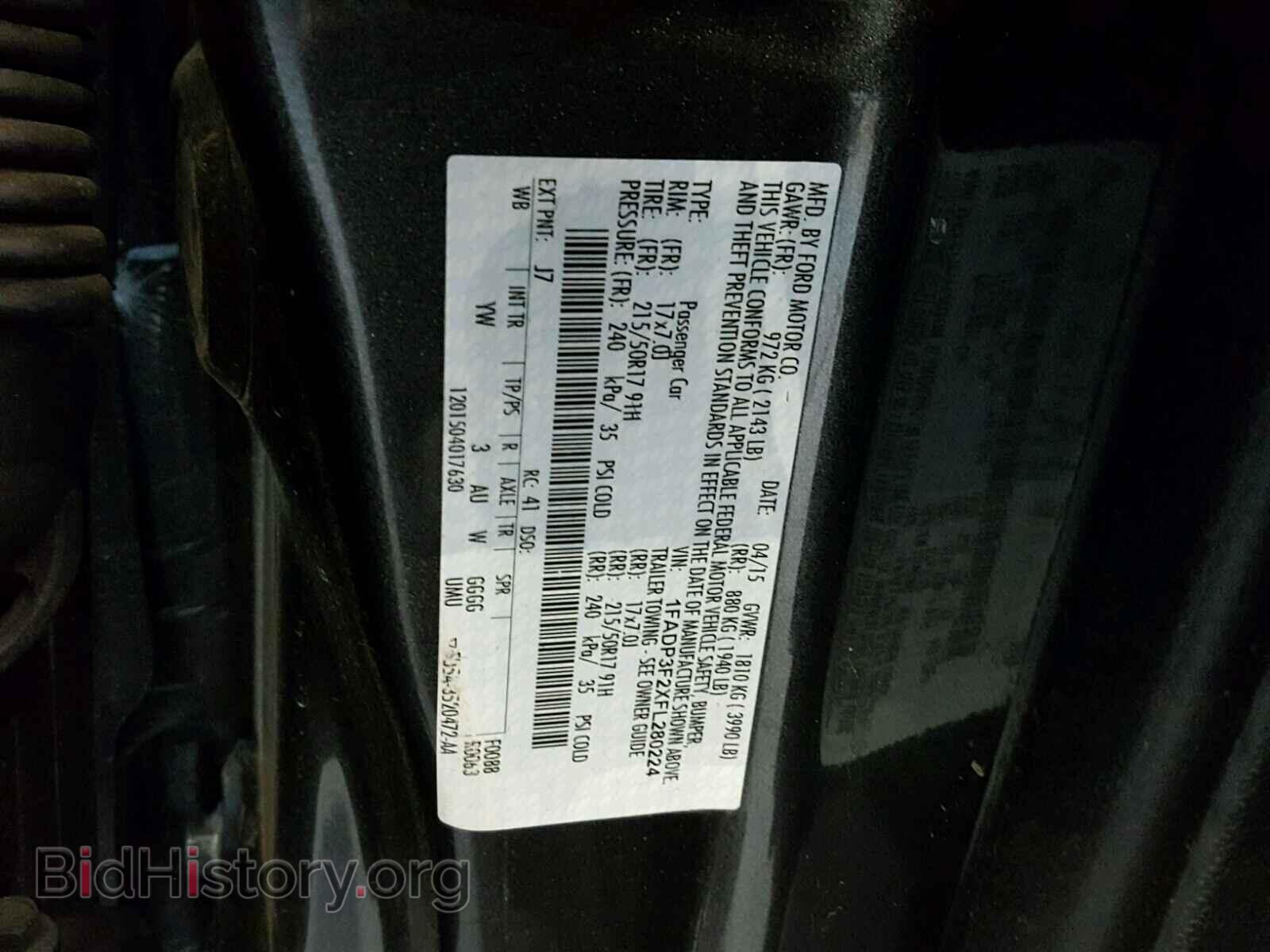 2015 FORD FOCUS - VIN: 1FADP3F2XFL280224 - Фото 10