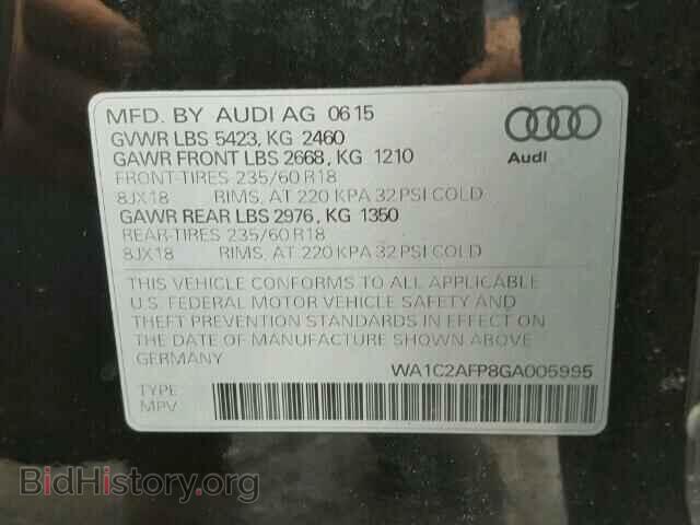 2016 AUDI Q5 - VIN: WA1C2AFP8GA005995 - Фото 10
