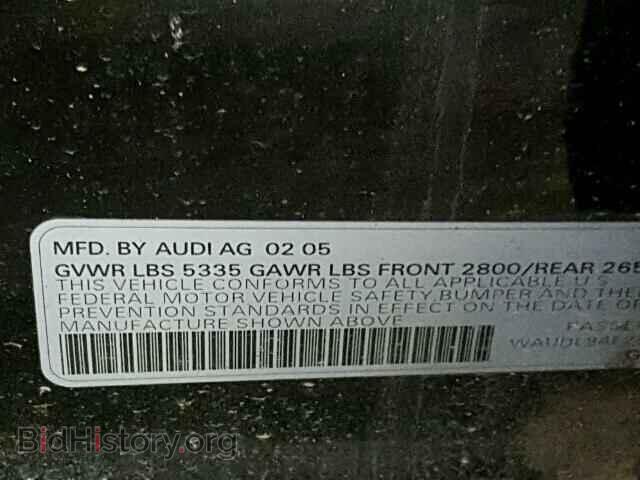 2005 AUDI A6 - VIN: WAUDL94F25N097589 - Фото 10