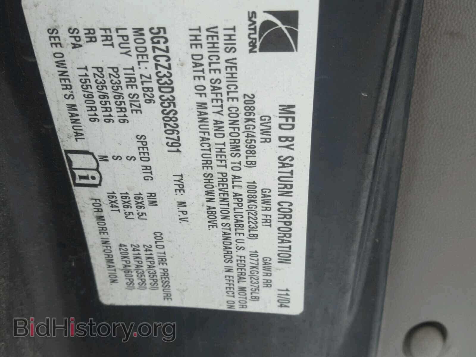 2005 SATURN VUE - VIN: 5GZCZ33D35S826791 - Фото 10