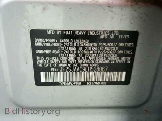 2014 SUBARU FORESTER - VIN: JF2SJAAC9EH528067 - Фото 10