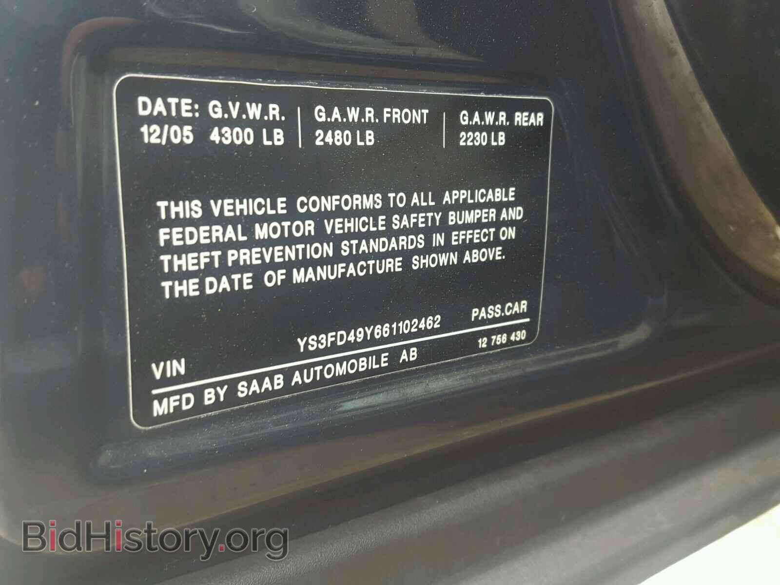 2006 SAAB 9-3 BASE - VIN: YS3FD49Y661102462 - Photo 10