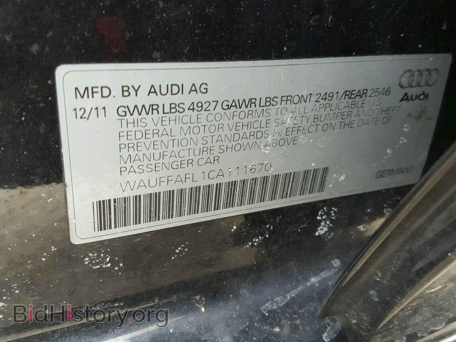 2012 AUDI A4 - VIN: WAUFFAFL1CA111670 - Photo 10